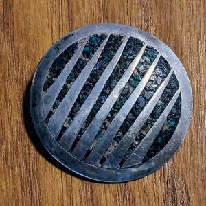 Vintage DAMASCENO GALLEGOS DSCA Taxco Sterling Silver Brooch Pendant Modernist